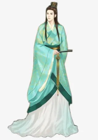 绿衣书生古风立绘免抠