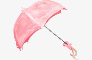 粉红色雨伞免抠