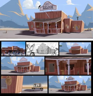 手绘木屋卡通高山免抠