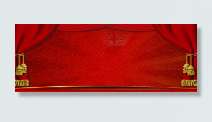 红色展板背景