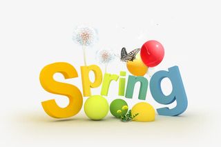 春天创意立体字免抠