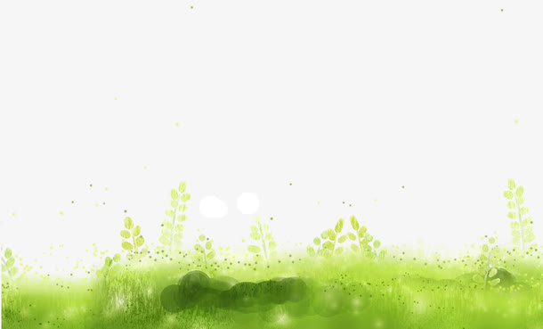 绿色清新草地边框纹理免抠