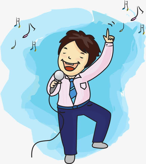 KTV歌唱的男人矢量图免抠