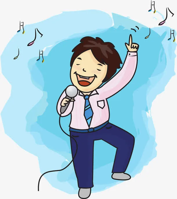 KTV歌唱的男人矢量图免抠