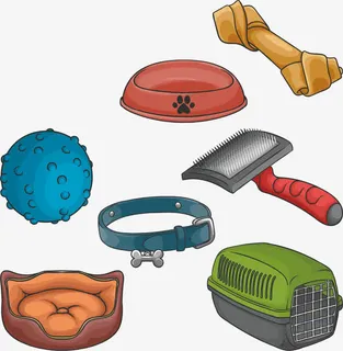 矢量手绘宠物用品免抠