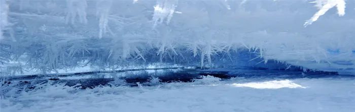 冰冷雪花冰雕蓝色海水高清
