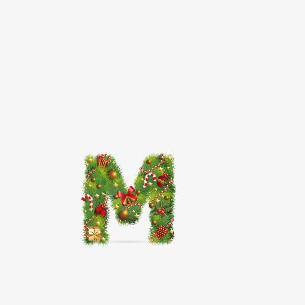 数字字母 礼盒装饰 字母M免抠