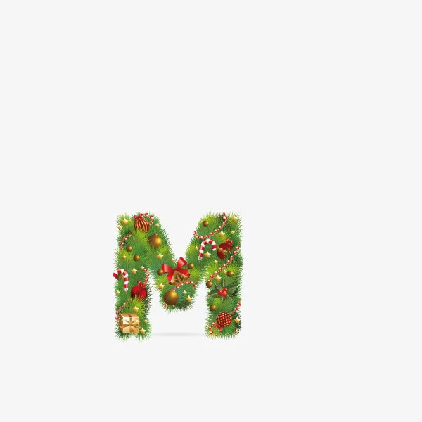 数字字母 礼盒装饰 字母M免抠