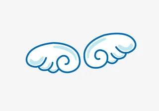 天使翅膀免抠标签元素