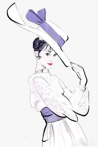 赫本的手绘图免抠