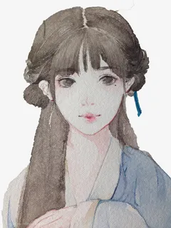 手绘泪痣美女免抠