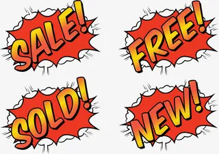 矢量图促销标签免抠