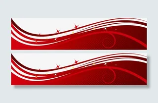 红色闪耀曲线框架免抠