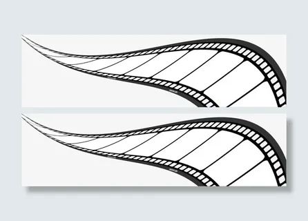 黑色卷曲电影胶卷免抠