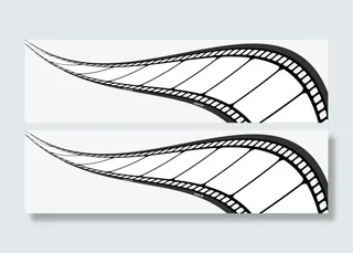 黑色卷曲电影胶卷免抠