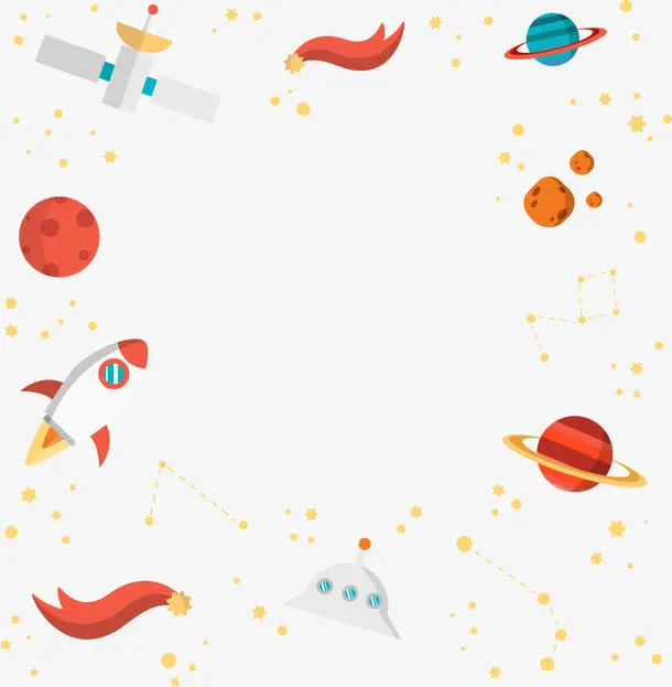 宇宙星球装饰边框免抠