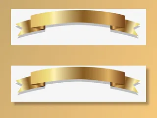 金色的丝带图免抠标签元素