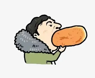 王思聪吃热狗搞笑表情包元素免抠