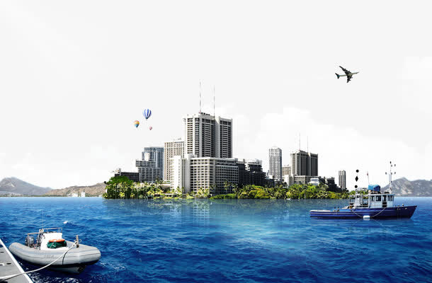 海滨城市免抠