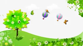 绿色环保宣传展板免抠