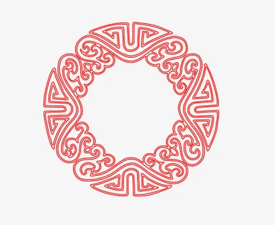 中式古典圆形花纹边框PNG图片免抠