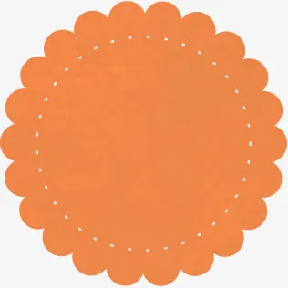 手绘黄色底纹花边免抠