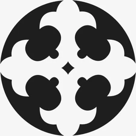 角花底纹花型对称平面图形免抠