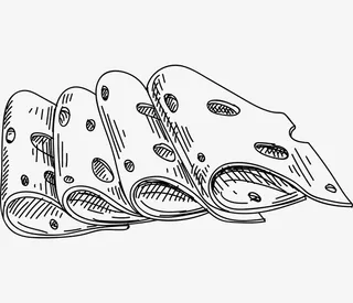 手绘卡通四片奶酪片免抠