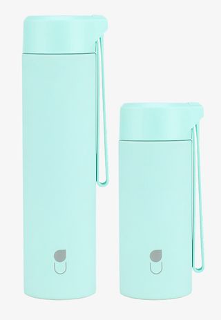 天蓝色可爱便携迷你吸管保温杯免抠