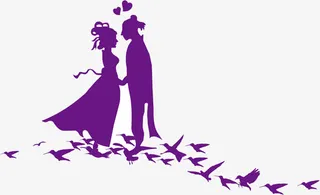 卡通七夕牛郎织女免抠