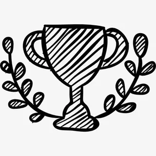 奖杯嬉戏写生图标免抠