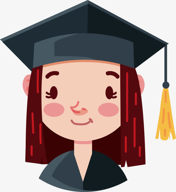 可爱的毕业女学生免抠