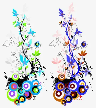 创意撞色藤蔓底纹免抠