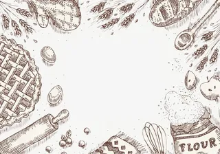 手绘谷物面包边框背景