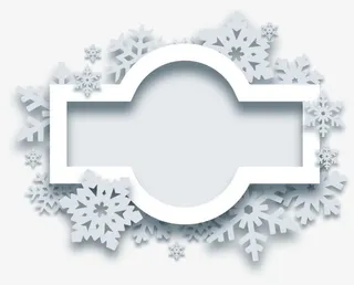 灰色雪花标签免抠