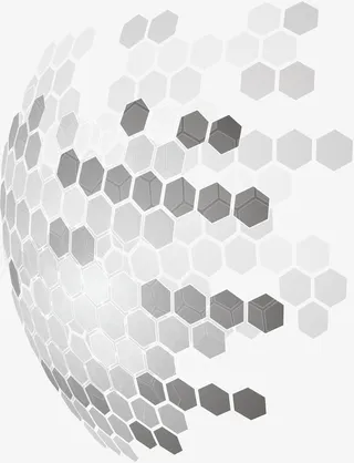 灰色简约蜂窝格圆圈效果元素免抠