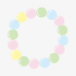 彩色圆形花环免抠