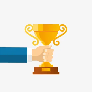 卡通手握奖杯背景矢量素材