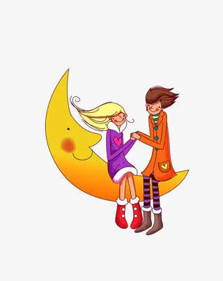 卡通情侣元素免抠