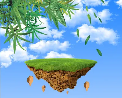 天使漂浮岛屿免抠背景卡通/手绘元素