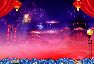 元宵节紫色烟花背景素材高清