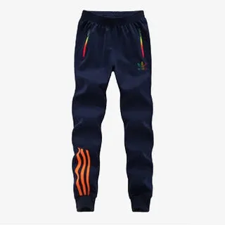 adidas蓝色运动裤免抠