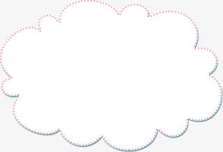 手绘卡通边框白云免抠