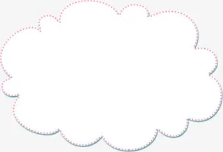 手绘卡通边框白云免抠