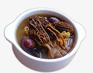 羊肚菌虫草花菌汤免抠