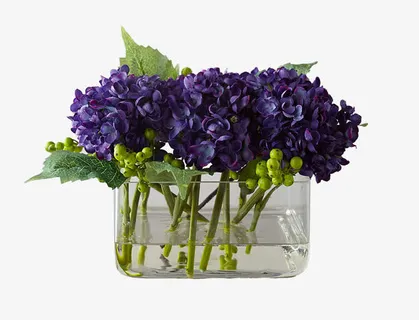 紫色绣球花插花免抠