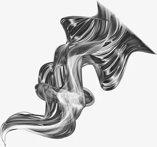 黑色简约线条烟雾效果元素免抠