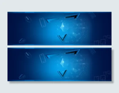 蓝色科技数手机码三角几何立体块光束背景高清