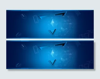 蓝色科技数手机码三角几何立体块光束背景高清