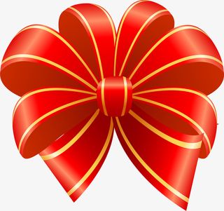 唯美红色蝴蝶结免抠